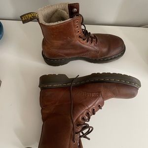 Dr martens brown leather - Unisex Adult 1460 - faux fur